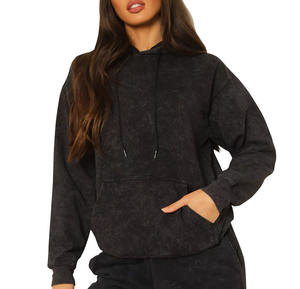 Sudadera con Capucha para Mujer, con Bolsillo Tipo Canguro, 100% Algodón, Felpa, Estilo Casual, Cómoda para Estar en Casa, Otoño - Product Image 6