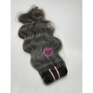 Extensions de cheveux indiens Remy ondulés noirs et gris, double trame, qualité supérieure 12A, 98g-100g - Product Image 6
