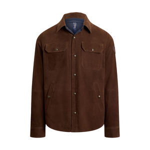 Premium Lightweight Reversible <b>Suede</b> Taffeta Shirt <b>Jacket</b> Men Luxury Overshirt OEM Custom Heritage Minimal Outerwear Midweight - Product Image 5