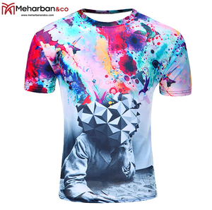 Camiseta de Manga Corta con Estampado Geométrico para Hombre, Cuello Redondo, Secado Rápido, Estilo Casual, Corte Regular, 100% Poliéster, Tejido de Punto, Estampado por Sublimación - Product Image 5