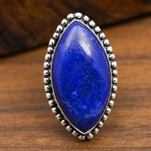 Lapis Lazuli Gemstone Ring Handmade 925 Solid Sterling <b>Silver</b> Jewelry Natural Gemstone Ring Gift For Women - Product Image 1