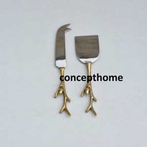 Ensemble de couteaux à fromage Branch Handle en verre et laiton, couteau et spatule à fromage haut de gamme, outils de jardin, couteau à fromage - Product Image 4