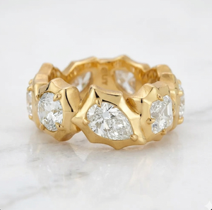 Alchemy Eternity Ring Georgian Style Lab Grown Diamond Eternity Band Vintage Inspired Wedding Ring Full Eternity Gold Band - Product Image 1