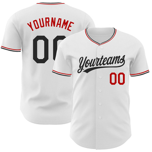 Custom White Full Button Baseball Jersey-Lightweight Moisture Wicking 100% Polyester Breathable Printed Unisex Adult - Product Image 1