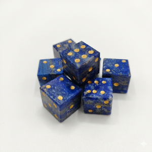 Stone Lapis lazuli D6 <b>Dice</b> Cube Natural Gemstone Crystal Stone D6 <b>Dice</b> Engraved Stone Custom <b>Dice</b> <b>Sets</b> - Product Image 4