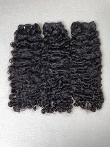 100% Raw Virgin Burmese <b>Curly</b> <b>Hair</b> Weft Bundles Remy <b>Hair</b> with Kinky Curl Style Wholesale Price <b>Hair</b> Weaving - Product Image 3