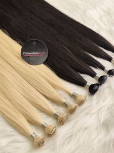 Virgin Genius Weft Human Hair Extensions Seamless Thin Weft Double Drawn <b>Tangle</b> Free Wholesale - Product Image 4