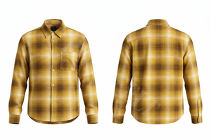 Camisa de Vestir Informal, Transpirable, de Alta Calidad, a Cuadros, de Franela, Manga Larga, con Botones, Mezcla de Algodón, Elegante, para el Trabajo - Product Image 6