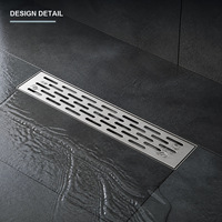 Drain de douche linéaire moderne en acier inoxydable à fentes avec grille amovible pour salle de bain, salle humide, projets de rénovation hôtelière
