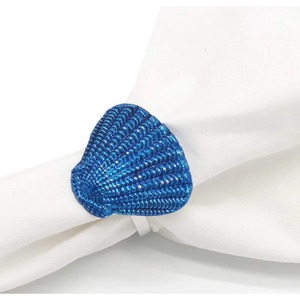 Ronds de serviette bleus au design côtier, parfaits pour une ambiance nautique. Ces modèles s'adaptent bien aux fêtes à thème et à la décoration de bord de mer. - Product Image 5