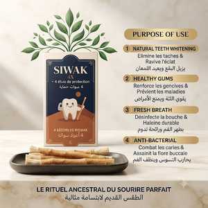 Paquete de 4 Palitos Miswak, Cuidado Bucal Natural, Palitos Herbales para Limpieza Dental, para una Higiene Dental Completa, Aliento Fresco y Saludable - Product Image 5