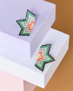 Star Shaped Seed <b>Bead</b> Statement Earrings Colorful Geometric Bohemian Handmade Lightweight Fashion Jewelry Gift For Women - Product Image 3