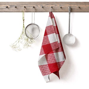 Wholesale 100% Cotton Checkered Kitchen Towel Set Customizable Woven Technique <b>Soft</b> for Quick-Dry Cleaning - Product Image 3