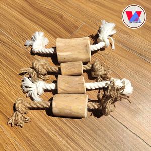 Mordedor de madera de café para perros y gatos con cuerda de algodón y madera de café natural sin cuerda, juguete para mascotas, proveedor de Vietnam - Product Image 4
