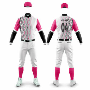 Maillot de baseball à bas prix, très demandé, avec numéros de joueur, rayures, sublimation, boutons et pantalon – Fabricant d'uniformes d'équipe - Product Image 1
