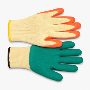 Cotton <b>Knit</b> Work <b>Gloves</b> With Full Latex Coating Anti-Slip Raised Micro-Diamond Texture <b>Knit</b> Wrist General Purpose Safety <b>Gloves</b> - Product Image 5