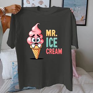 MR ICE CREAM Tshirt pour femme en pur coton coupe confortable - Product Image 1