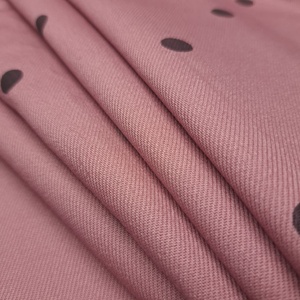 MASTER TEXTILE WFT-0004-363-P01 Medium <b>Weight</b> Rigid Woven <b>Fabric</b> Base Dyed Pink Dot Print 3/1 Twill GSM 300 +/-5% Wash 100% - Product Image 2