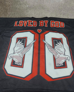 Custom American Football Jersey <b>Black</b> Red Graphic Sports Shirt Oversized Streetwear Team Jersey Custom Logo Number OEM Wholesale - Product Image 2