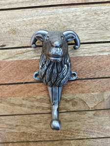 Vintage Style Sheep Head Single <b>Wall</b> Hook Rustic Metal Animal Decorative <b>Key</b> Towel <b>Rack</b> Heavy Duty <b>Wall</b> Mounted Hat Hook - Product Image 4
