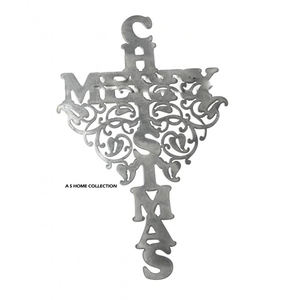 Decoración de Fondo para Fiesta de Navidad, Adorno Colgante de Pared Navideño, Decoración Metálica en Blanco para Sublimación - Product Image 1