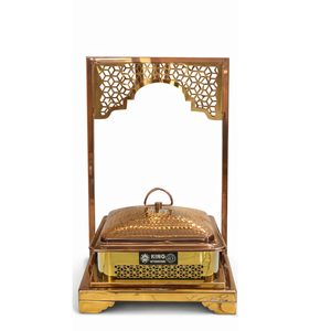 Recipiente para calentar comida de acero inoxidable con acabado dorado - Product Image 5