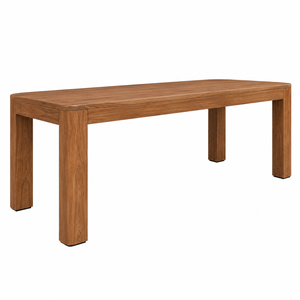 Table à manger rectangulaire en teck scandinave moderne, écologique, imperméable, fabriquée à la main, 8 places, pour appartement ou école - Product Image 3
