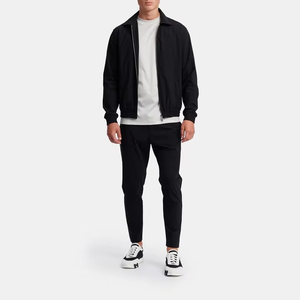 OEM Custom Plain Blank Tracksuit Men Brown Zip Up Track Jacket and Elastic Hem Sweatsuit Pants <b>Set</b> - Product Image 3