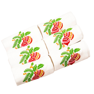 Embroidered Cotton Napkins Set Of 6 Handmade Floral <b>Table</b> Decor Pastoral Style Rectangle <b>Cloth</b> Napkins For Home Use - Product Image 5