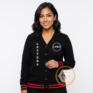 Cárdigan de Invierno Personalizado con Cuello en V y Bordado Acrílico Delta, Ropa Griega de Alta Calidad para la Hermandad Sigma, Suéteres Transpirables para Mujer - Product Image 4