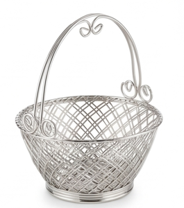 Elegant Metal <b>Wire</b> <b>Storage</b> <b>Basket</b> with Handle For Home Decoration And Neatening Multi Purpose Use Stylish Home Accent - Product Image 1