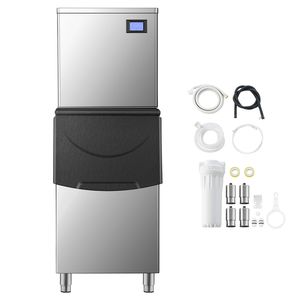 Attrezzatura di Refrigerazione per Cucine Commerciali, Macchina per Produzione Ghiaccio 360LBS/24H, Contenitore di Stoccaggio Grande 250LBS, Funzione di Autopulizia - Product Image 1