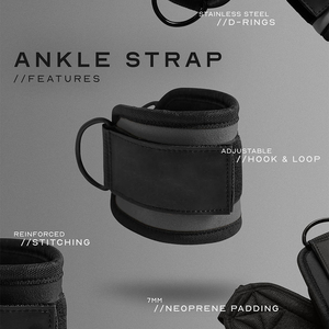สายรัดข้อเท้าปรับระดับได้สำหรับออกกำลังกายด้วยเครื่องเคเบิล ใช้สำหรับบริหารขา กล้ามเนื้อก้น และการฝึกคิกแบ็ค - Product Image 2