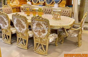 Juego de Muebles de Comedor de Madera de Teca Tallada, Estilo Clásico Moderno, Duradero, Tamaño Personalizable, Color Personalizado, OEM Disponible - Product Image 4