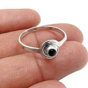Natural Black Onyx Gemstone <b>Ring</b> Crafted From Solid 925 Sterling <b>Silver</b> Bezel <b>Set</b> Bohemian <b>Ring</b> Available At Reasonable Price - Product Image 2