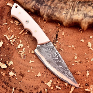 Cuchillo de Caza y Camping LEGACY BLADES de Acero de Damasco y Cobre, Hoja Fija, Punta Caída, Mango de Madera, Hecho a Mano, Grado Industrial, 3 Años de Garantía - Product Image 4