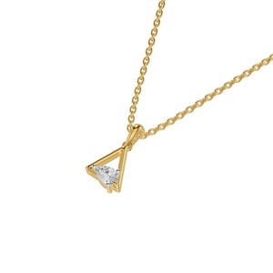 Collier pendentif triangle plaqué or en argent sterling avec chaîne à maillons taille poire pour femme, idéal pour cadeau ou soirée - Product Image 1