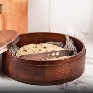 Handmade Modern Wooden Casserole Serving Dish Lid Insulated Eco-Friendly <b>Food</b> Storage <b>Container</b> - Product Image 2