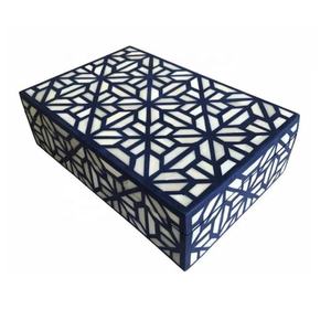 Haute qualité personnalisé os incrustation boîte motif géométrique décoratif bijoux boîte de rangement polyvalent organisateur cadeau pour les femmes - Product Image 2