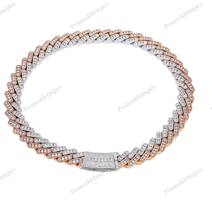 สร้อยคอแบบ Cuban Link ขนาด 22 มม. 22 นิ้ว สองสี ประดับเพชร VVS Moissanite ชุบทอง สไตล์ฮิปฮอป เงินแท้ ขายส่ง - Product Image 4