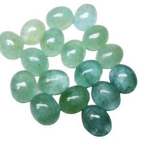Alta calidad 100% Natural Top aguamarina forma ovalada cabujón corte genuino piedra preciosa suelta para la fabricación de joyas anillo y colgantes a granel - Product Image 1