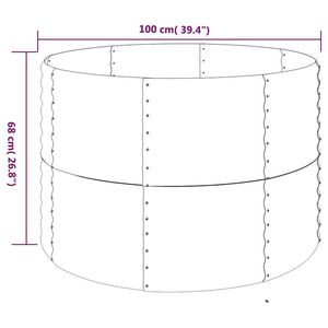 Bac à légumes surélevé en acier thermolaqué anthracite de 39,4 pouces de diamètre pour serres et pièces - Product Image 5
