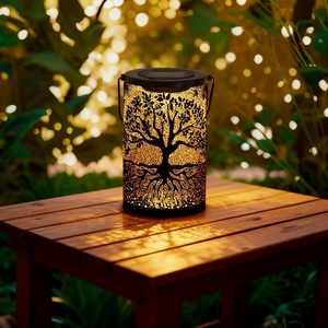 Small Waterproof LED Iron Hanging Lamp <b>Solar</b> Garden <b>Lights</b> for Courtyard Lawn & Hollow <b>Tree</b> Outdoor Hanging <b>Solar</b> Lanterns - Product Image 5