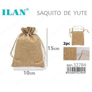 Bolsa de yute con cordón de 10x15cm para empaque de regalos - Product Image 3