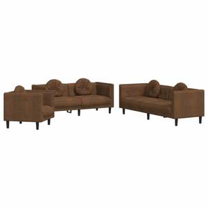 Conjunto de Sofá Rectangular Moderno de Terciopelo Marrón para Sala de Estar con Muchos Asientos - Product Image 2