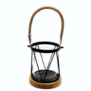 Farol de metal con acabado blanco estilo grabado para iluminación decorativa en el hogar, sala de estar y mesas de boda. - Product Image 3