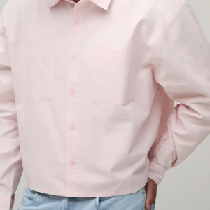 Chemise décontractée rose pour homme, manches longues, col rabattu, coupe classique, 100 % coton, couleur unie, boutonnée, collection printemps – Grande Vente - Product Image 4