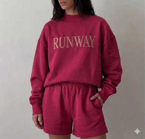 Women <b>Mock</b> <b>Neck</b> <b>Top</b> With Shorts Set Warm Cozy Comfortable Relaxed Fit Stylish Daily Wear Outfit Modern Clothing - Product Image 1