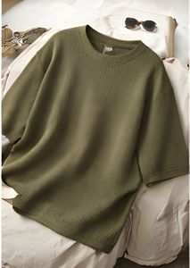 Camiseta Oversize de Algodón de Alta Calidad con Tejido Waffle Texturizado de 240 GSM, Inspirada en Diseñadores, Ajuste Relajado y Entallado, Moda Urbana, Exportación - Product Image 5