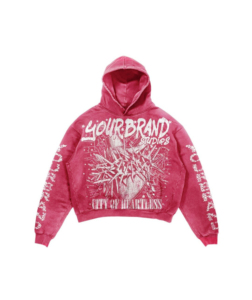 Conjunto de dos piezas unisex personalizado estilo Y2K, vintage, lavado ácido, color rosa, sudadera con capucha y pantalones deportivos con cordón ajustable, informal. - Product Image 1
